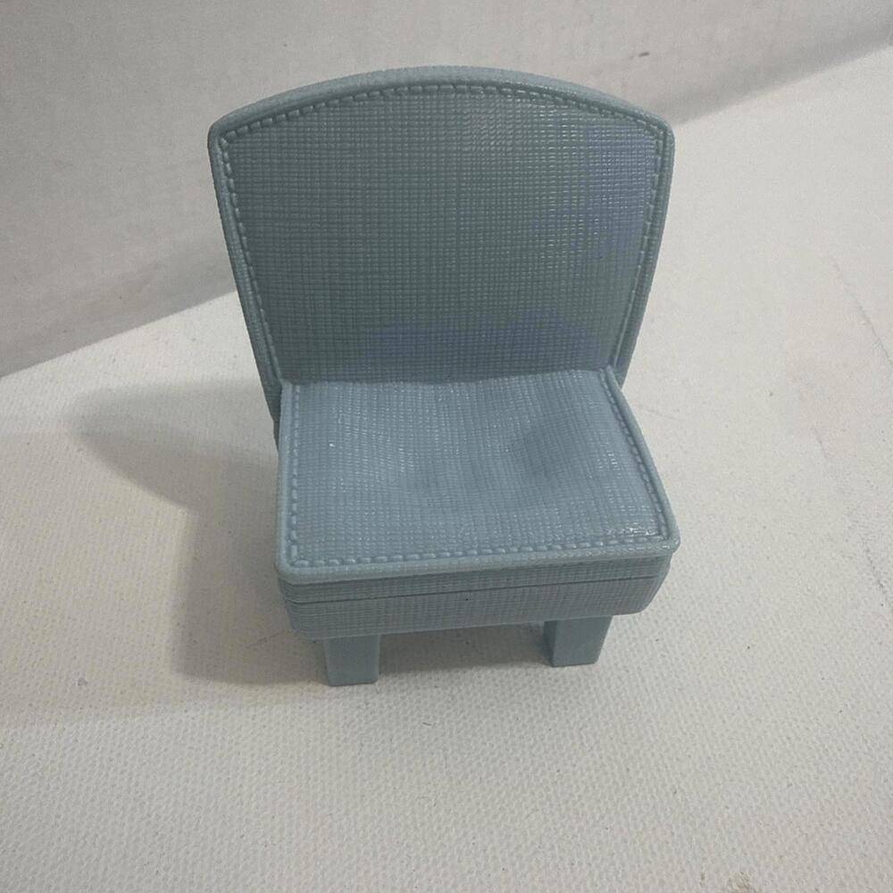 2008 Blue Mattel Fisher-Price Loving Family Dollhouse Living Room Easy Chair Toy